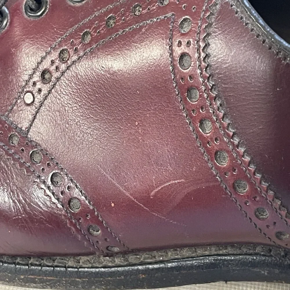 Foot Joy Men Oxford Shoes Leather Burgundy Size 7.5D Style 73981 Made In USA